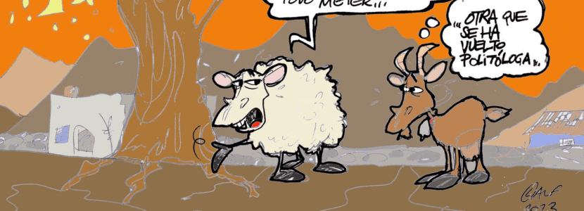 El diálogo entre una oveja y una cabra tras las elecciones del 23J, en la viñeta de Alfredo Boto
